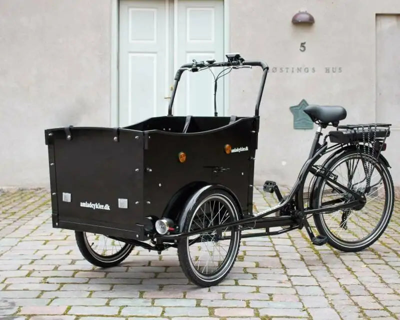 Amcargobikes Deluxe Cargo Electric Tricycle Black - HITRONIC